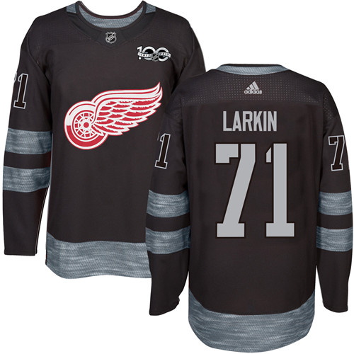 Kinder Detroit Red Wings Eishockey Trikot Dylan Larkin #71 Authentic Schwarz 1917-2017 100th Anniversary